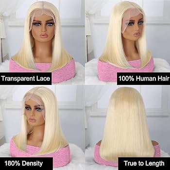 Amazon.com : 613 Bob Wig Human Hair 13x4 HD Lace Front Wig